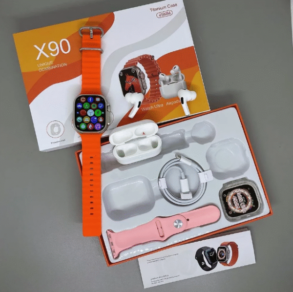 🔥 Combo Ultra Inteligente Smartwatch X90 (49 mm) + AirPods Pro + Accesorios 🔥