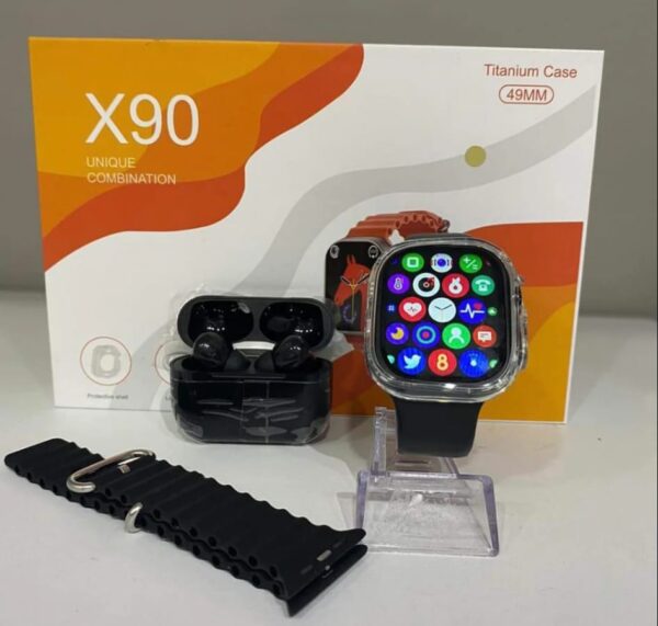 🔥 Combo Ultra Inteligente Smartwatch X90 (49 mm) + AirPods Pro + Accesorios 🔥