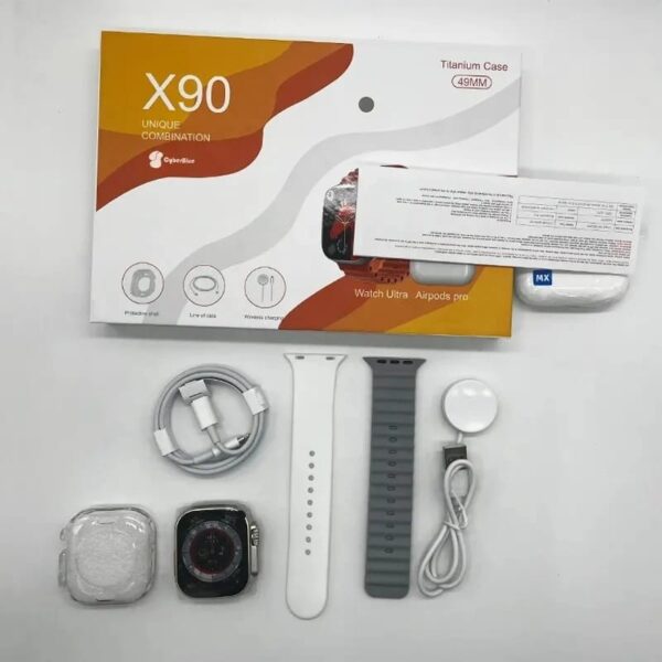 🔥 Combo Ultra Inteligente Smartwatch X90 (49 mm) + AirPods Pro + Accesorios 🔥